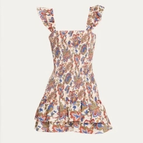 New SIR the Label Bettina Shirred Mini Dress Linen Medium Revolve - Picture 7 of 15